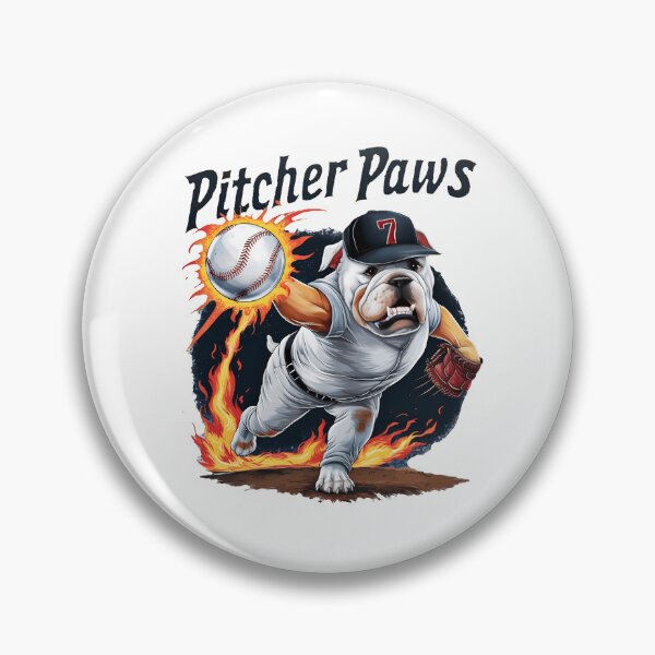 Item preview, Pitcher Paws - Baseball Bulldog  designed and sold by AlphaTeez.