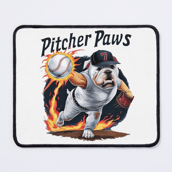 Item preview, Pitcher Paws - Baseball Bulldog  designed and sold by AlphaTeez.