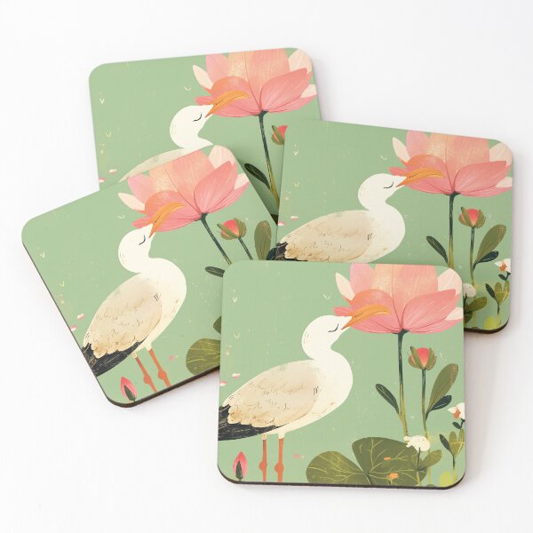 Item preview, Vintage Style Seagull and Flowers designed and sold by WILDEVIOLET.
