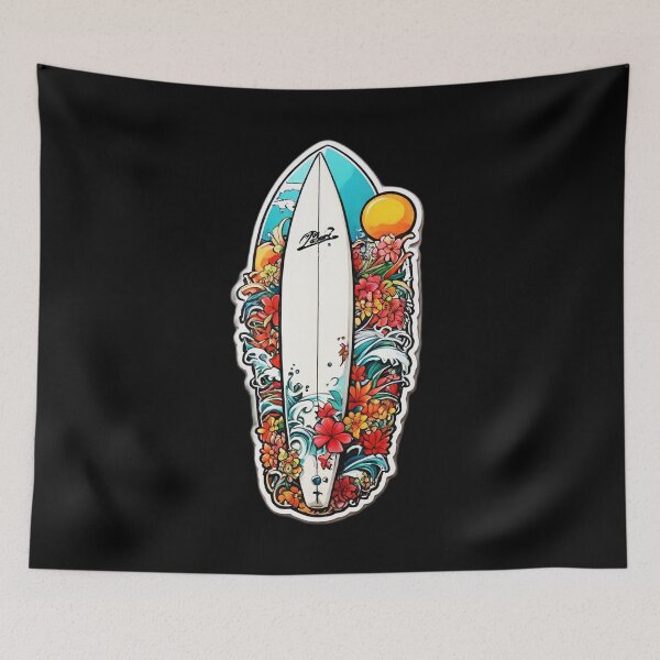 Item preview, Hawaii Inspired Surfboard with Nature and Orchids designed and sold by NautiChic.