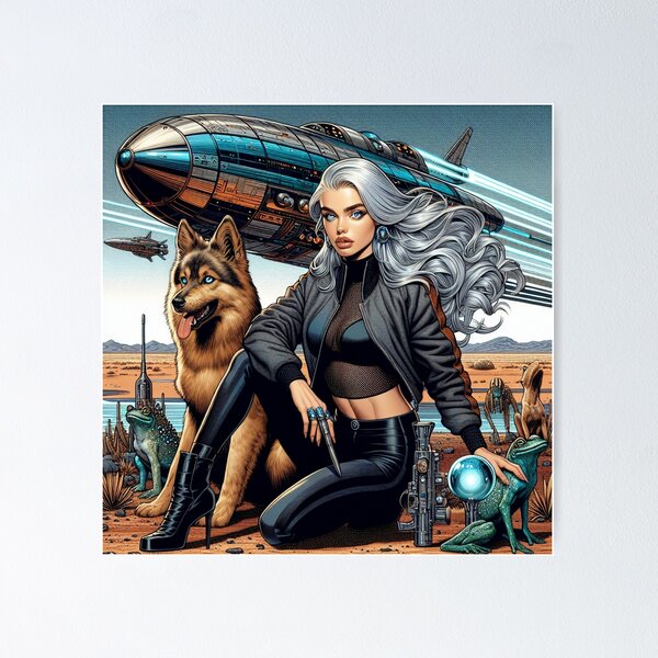 Item preview, Mad Dogs Space Girl 6 designed and sold by Dog-Planet.