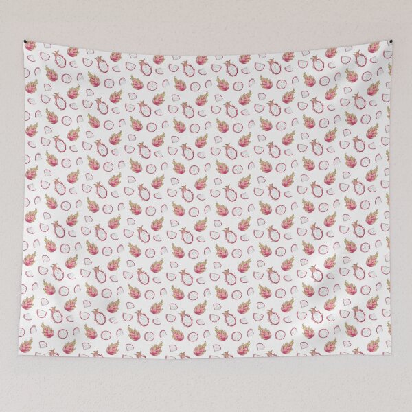 Item preview, Seamless pattern with dragon fruits, pitaya background. Hand drawn illustration in watercolor style for summer romantic cover, fabric design, tropical wallpaper, vintage texture designed and sold by GorXena.