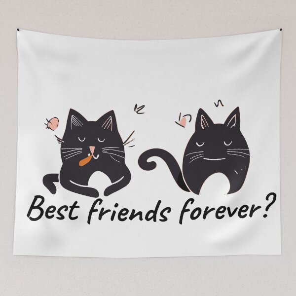 Item preview, Best Friends Forever Cute Cat designed and sold by HaxunLovesArt.