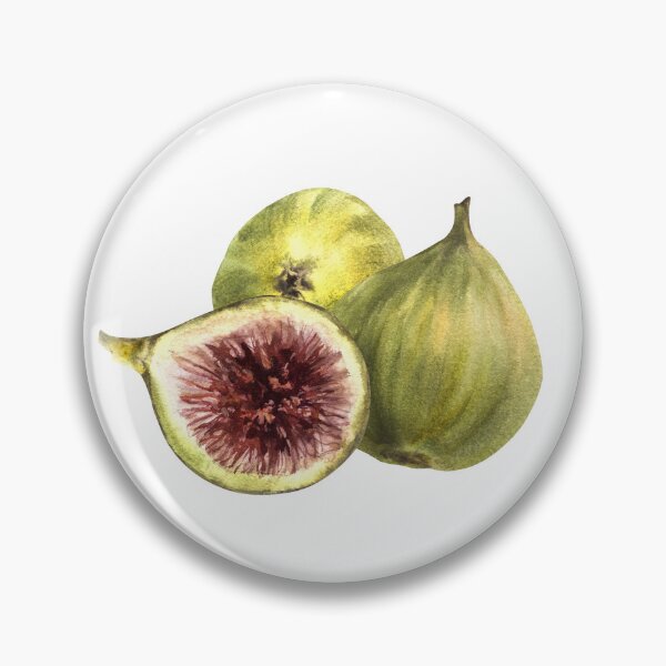 Item preview, Green Figs, juicy whole and cut fruit. hand-drawn watercolor sticker  designed and sold by BartolArt.