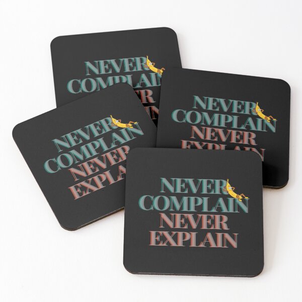 Item preview, Never Complain Never Explain - Fun Motivational Typography Design with Banana Cartoon designed and sold by Simplystik.