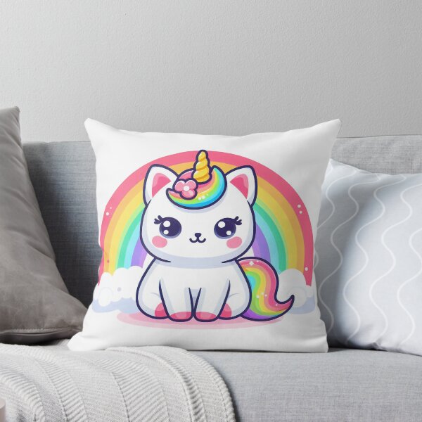 Item preview, Cute Unicorn Cat Adorable Smiling Rainbow designed and sold by MS-designs-47.