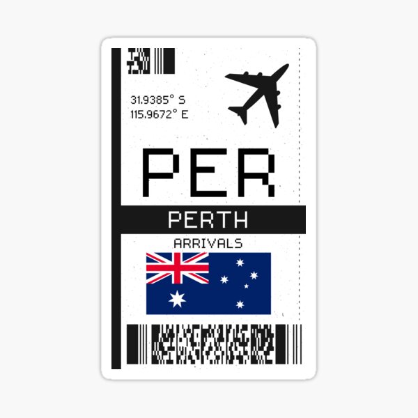 Item preview, PER Perth Airport - Australia Boarding Pass Ticket designed and sold by HillViewDesigns.