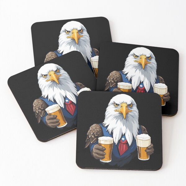Item preview, Funny Bald Eagle With Beer Mug American Flag designed and sold by LuminOrb.