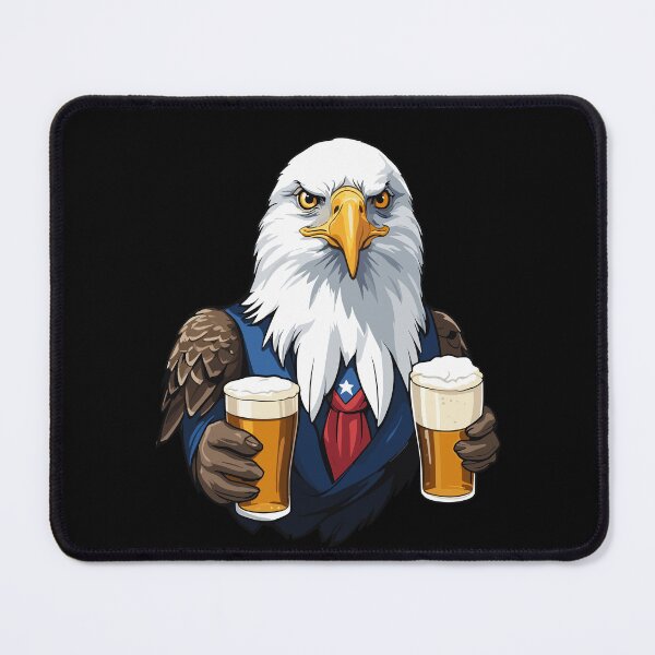 Item preview, Funny Bald Eagle With Beer Mug American Flag designed and sold by LuminOrb.