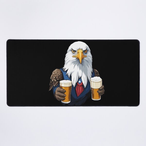 Item preview, Funny Bald Eagle With Beer Mug American Flag designed and sold by LuminOrb.