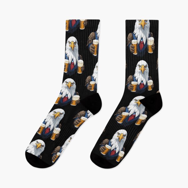 Item preview, Funny Bald Eagle With Beer Mug American Flag designed and sold by LuminOrb.