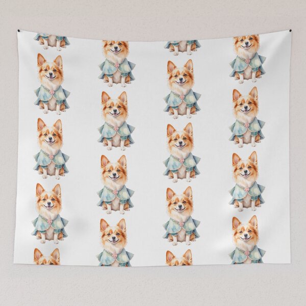 Item preview, Whimsical Watercolor Dog in Retro Outfit designed and sold by Victoria Riabov.