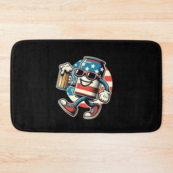 Item preview, Beer Can Funny Cartoon Mascot Celebrate Freedom designed and sold by LuminOrb.