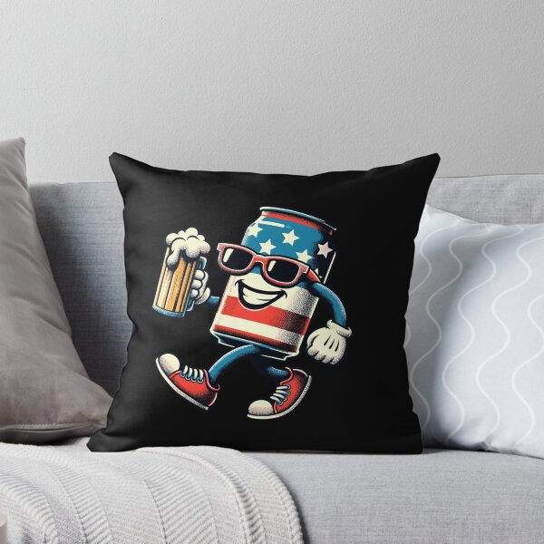 Item preview, Boozing Beer Can Funny Cartoon Mascot Retro designed and sold by LuminOrb.