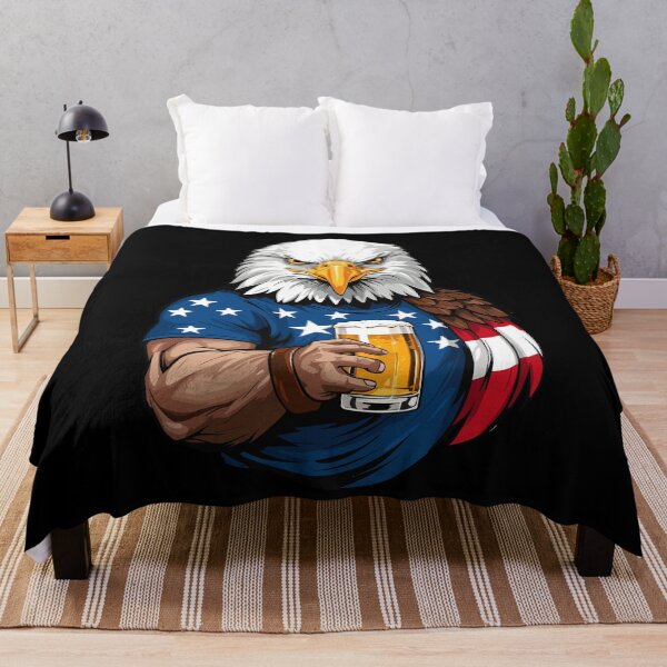 Item preview, Boozing Bald Eagle with Beer Mug 4th of July designed and sold by LuminOrb.