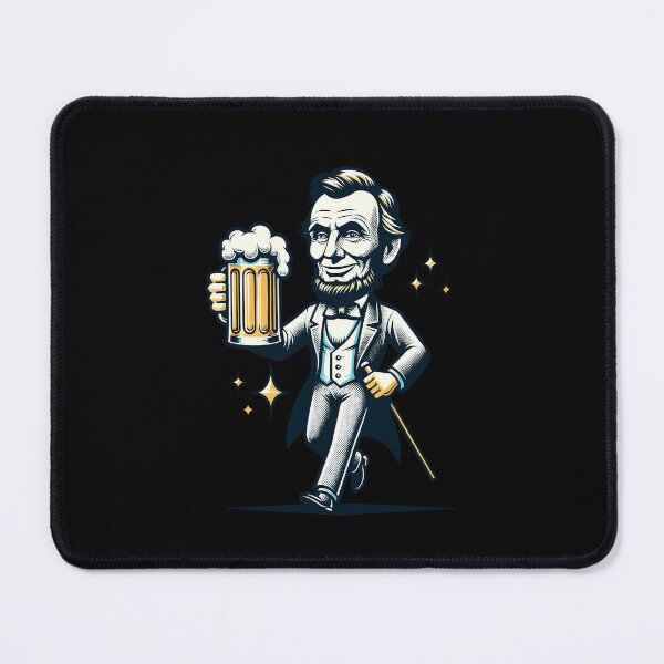 Item preview, Boozing Abraham Lincoln Funny Cartoon Mascot designed and sold by LuminOrb.