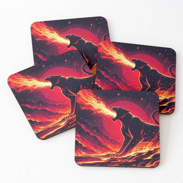 Item preview, Lava Fire Black Panther Breathing Fire, Ai Generated Art   designed and sold by ACC .