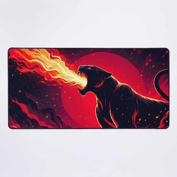 Item preview, Lava Fire Black Panther Breathing Fire, Ai Generated Art designed and sold by ACC .
