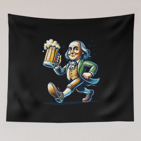 Item preview, Boozing Benjamin Franklin With Beer Mug designed and sold by LuminOrb.