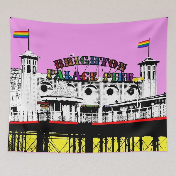 Item preview, BRightOn on Brighton Palace Pier Pop Art Pride Flag designed and sold by StudioFlea.