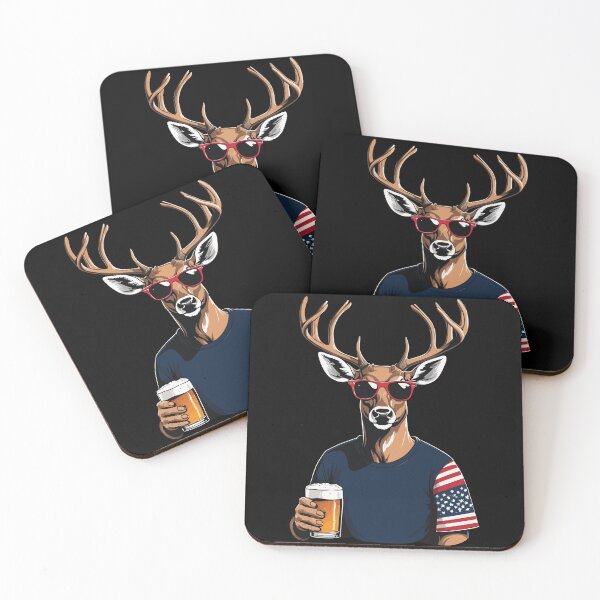 Item preview, Funny Boozing Deer 4th Of July Celebration designed and sold by LuminOrb.