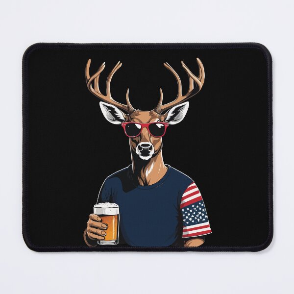 Item preview, Funny Boozing Deer 4th Of July Celebration designed and sold by LuminOrb.