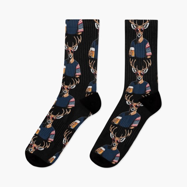 Item preview, Funny Boozing Deer 4th Of July Celebration designed and sold by LuminOrb.