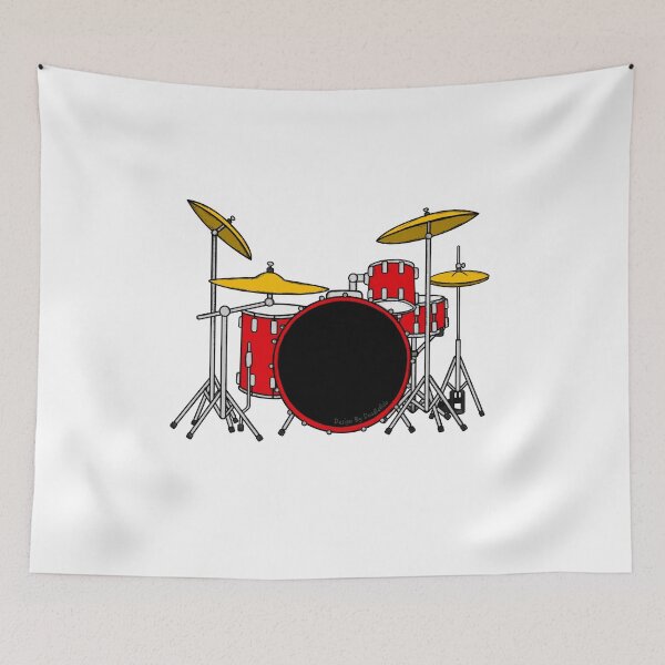 Item preview, Red Drum Kit Drummer Musician designed and sold by doodlerob.