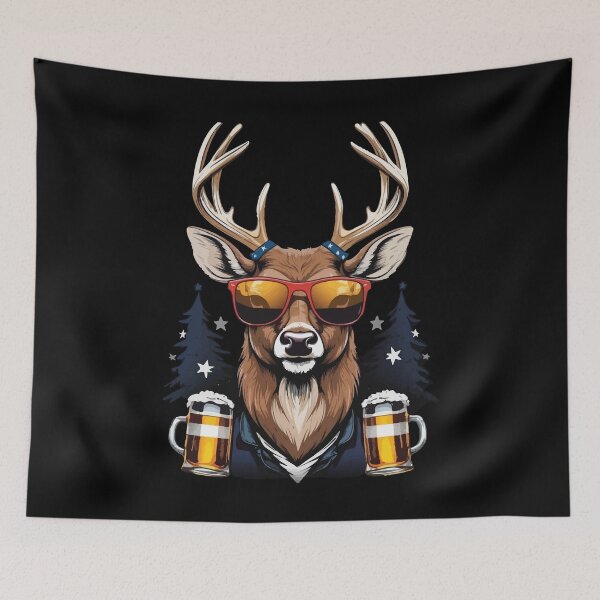 Item preview, Funny Boozing Deer American Flag Beer Drinking designed and sold by LuminOrb.