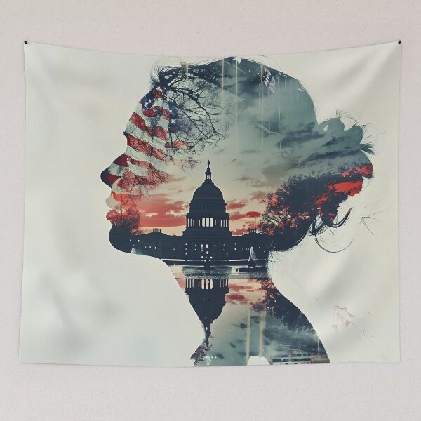 Item preview, Patriotic Woman Double Exposure designed and sold by dcrc.
