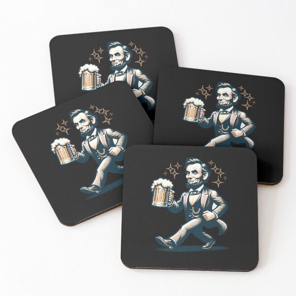 Item preview, Boozing Abraham Lincoln Funny Cartoon Mascot designed and sold by LuminOrb.