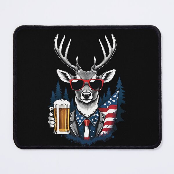 Item preview, Funny Boozing Deer Independence Day American Flag designed and sold by LuminOrb.