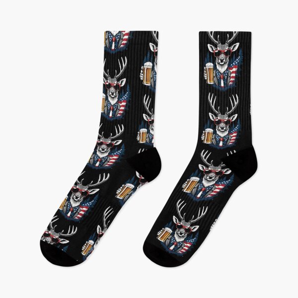 Item preview, Funny Boozing Deer Independence Day American Flag designed and sold by LuminOrb.