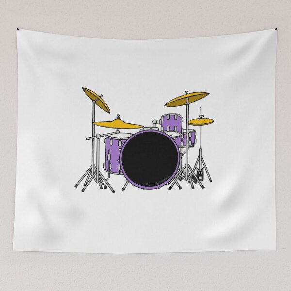 Item preview, Purple Drum Kit Drummer Musician designed and sold by doodlerob.