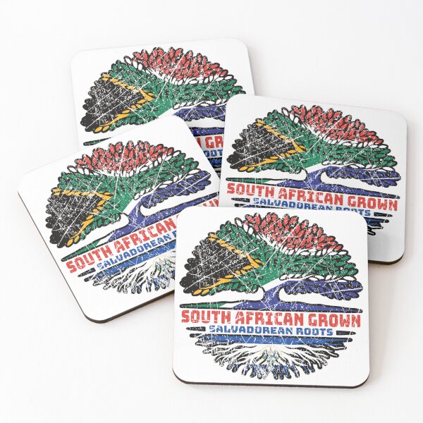 Item preview, El Salvador Salvadorean Salvadorian Salvadoran South African South Africa Tree Roots Flag designed and sold by FlagX.