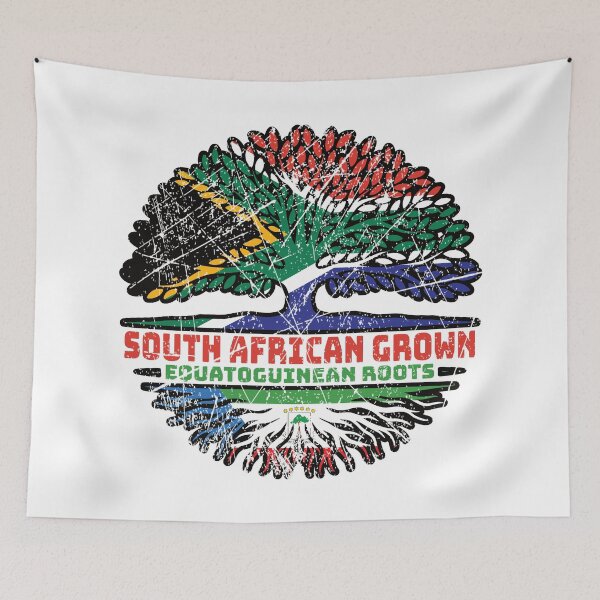 Item preview, Equatorial Guinea Equatoguinean South African South Africa Tree Roots Flag designed and sold by FlagX.