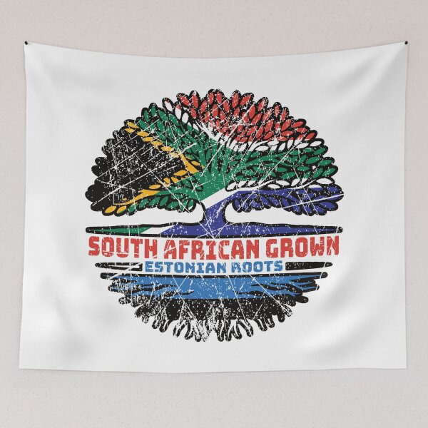 Item preview, Estonia Estonian South African South Africa Tree Roots Flag designed and sold by FlagX.