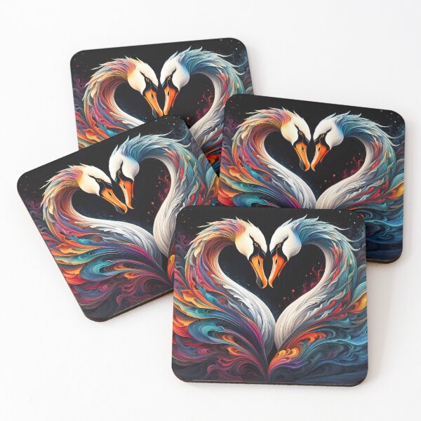 Item preview, Swan Tidal Waves Meeting to Create a Heart, Ai Generated Art  designed and sold by ACC .