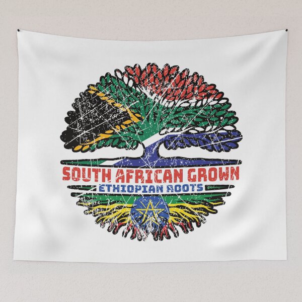 Item preview, Ethiopia Ethiopian South African South Africa Tree Roots Flag designed and sold by FlagX.