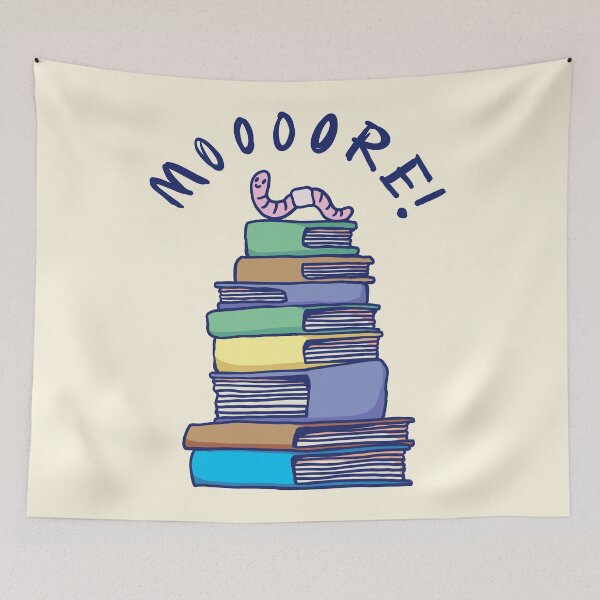 Item preview, Worm on top of books designed and sold by PopcornpunkART.
