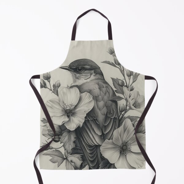 Item preview, Black and White Bird Pencil Drawing designed and sold by Pencil-Art.