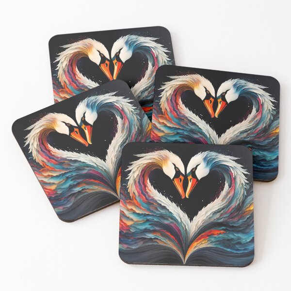 Item preview, Swan Tidal Waves Meeting to Create a Heart, Ai Generated Art  designed and sold by ACC .