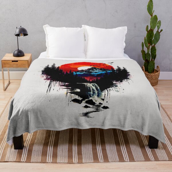 Item preview, Sunset Mountain Waterfall - Camiseta de arte de aventura en la naturaleza designed and sold by Mrrjgraphic.