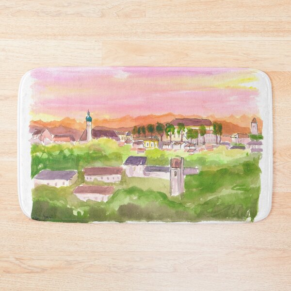 Item preview, Etzenhausen Upper Bavaria View of Castle with Old Town and Alps designed and sold by artshop77.