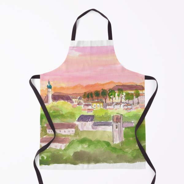 Item preview, Etzenhausen Upper Bavaria View of Castle with Old Town and Alps designed and sold by artshop77.