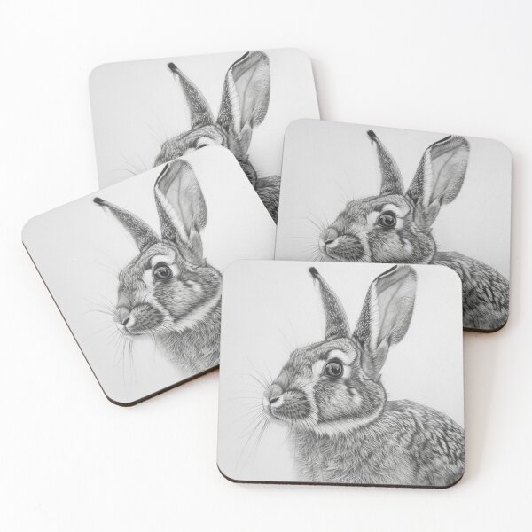 Item preview, Black and white Rabbit pencil drawing designed and sold by Pencil-Art.