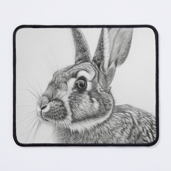Item preview, Black and white Rabbit pencil drawing designed and sold by Pencil-Art.