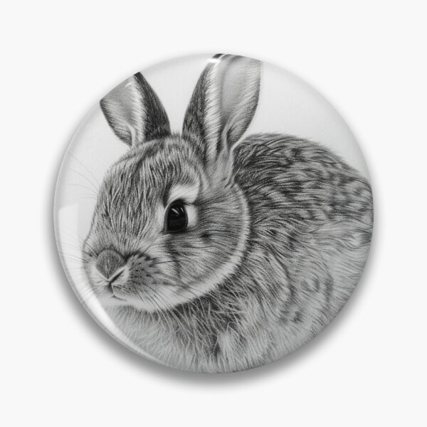 Artikelvorschau, Schwarz-weiße Kaninchen-Bleistiftzeichnung entworfen und verkauft von Pencil-Art.