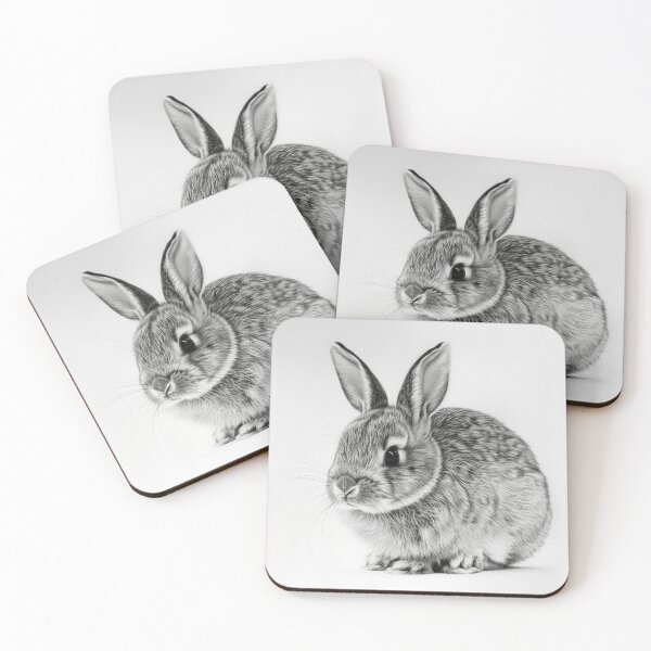 Item preview, Black and white Rabbit pencil drawing designed and sold by Pencil-Art.