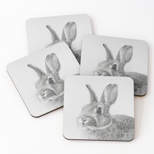 Item preview, Black and white Rabbit pencil drawing designed and sold by Pencil-Art.